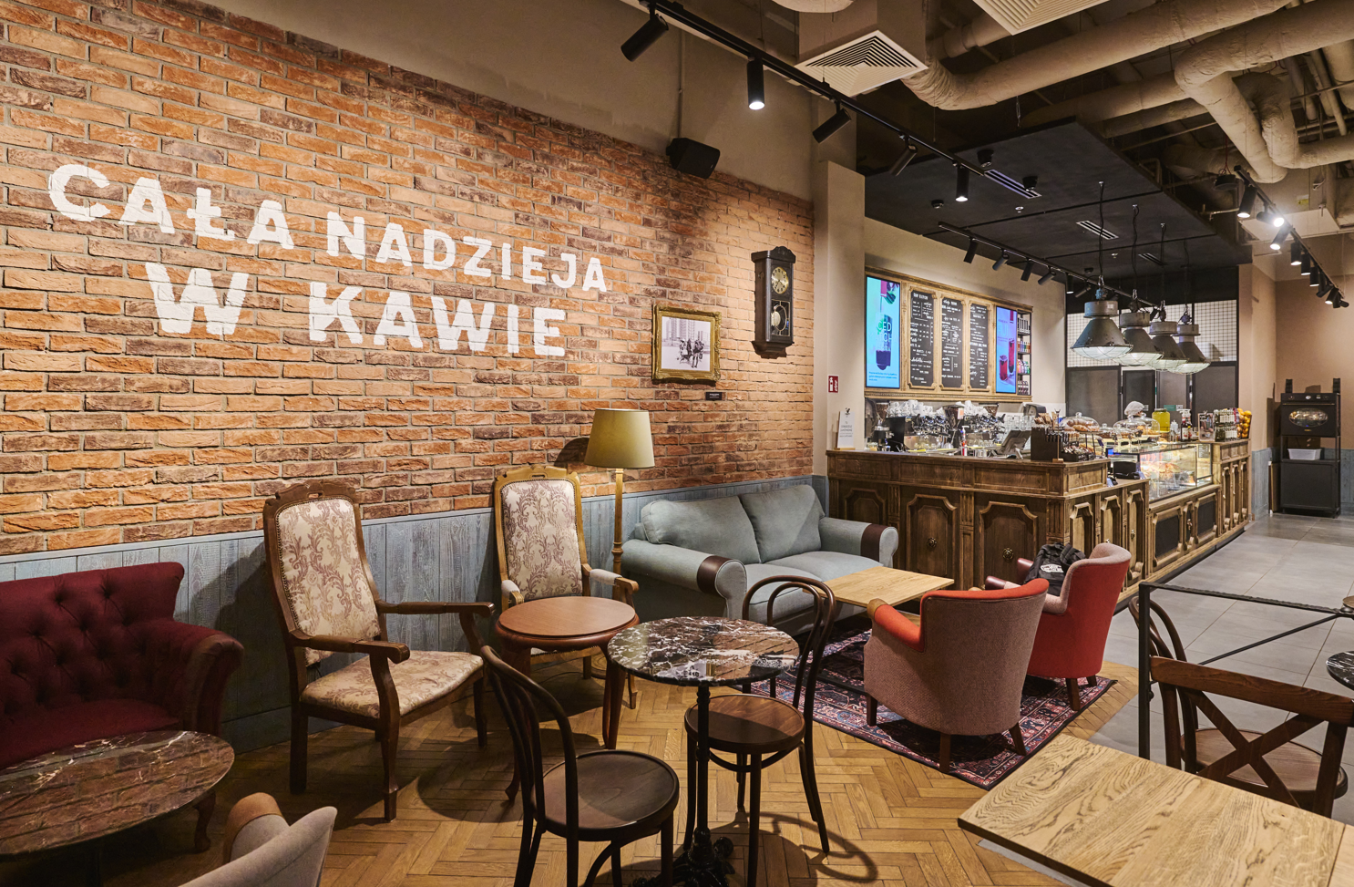 Green Caffè Nero Sadyba Best Mall, Warszawa – realizacja Deky Interior